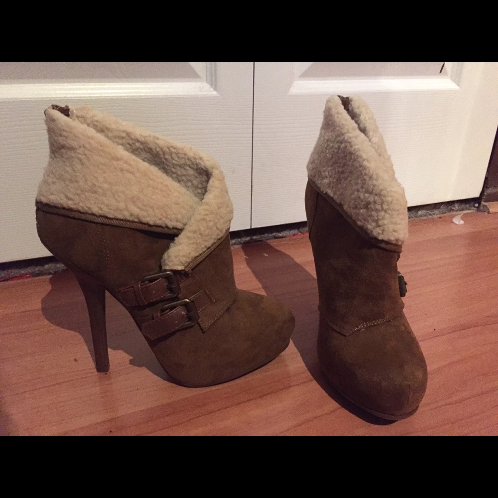 High heel warm booties